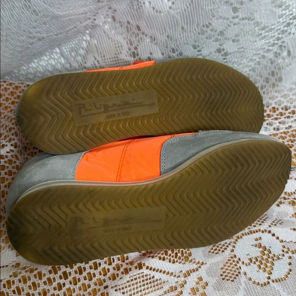Philippe Model Women's suede Vibrant Orange and Gray Sneakers shoes sz 5.5 - Picture 8 of 8